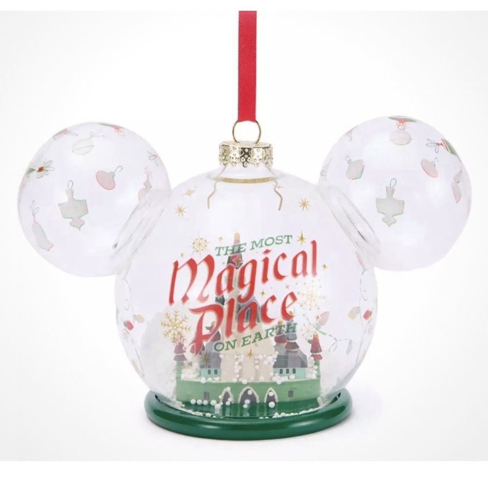 NIB Disney Parks 2025 The Most Magical Place On Earth Ornament Mickey Ears Glass - Picture 2 of 3